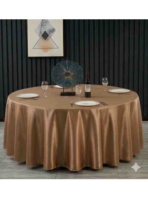 Ayzen Home Yuvarlak Masa Için Saten Masa Örtüsü 190 x 190 cm