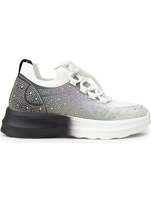 Deery Kadın Taş Detaylı Siyah Sneaker Ayakkabı - K0516ZSYHC01