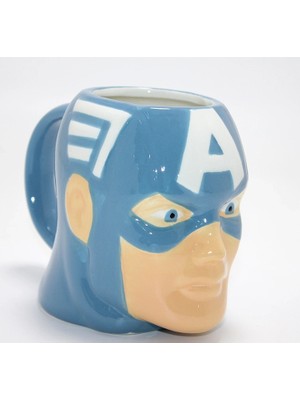 Net Damla Marvel Captain America (Kaptan Amerika) 3D Kabartmalı Karakter Kupa Bardak ALK4542 - Lisinya