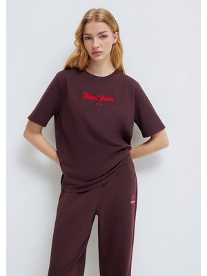 Mavi Mavi Jeans Baskılı Bordo Tişört 1613888-70223