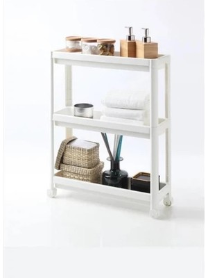 Go İthalat Beyaz Çok Amaçlı Katlı Raf Ünitesi (5517)