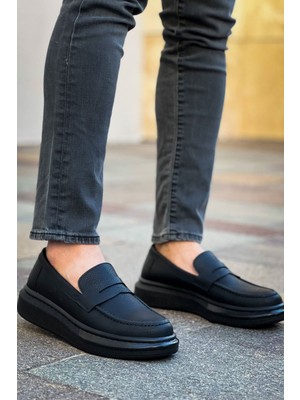 SHC4200 Robert - RS615 Siyah Erkek Loafer Ayakkabı Siyah St
