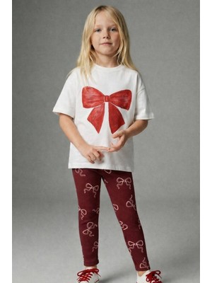 Zuzunga Fiyon Baskılı Kız Çocuk Tayt Takım – Fiyonk Desenli Şık Tasarım