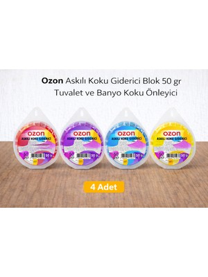 SHC4200 Ozon Askılı Koku Blok 50 gr Tuvalet Banyo Koku Önleyici 4 Adet