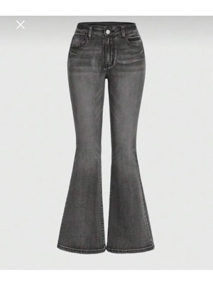 Butik Full Likralı Ispanyol Paça Jean Pantolon