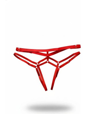 Beruflic Kırmızı Tanga - Külot Halka Detaylı Çok Şeritli - BRF145