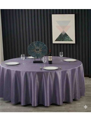 Ayzen Home Yuvarlak Masa Için Saten Masa Örtüsü 190 x 190 cm
