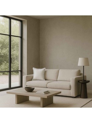 Alesta Home Alesta Home Minimalist Beyaz İpek Siyah Biyeli Kırlent Kılıfı 40x40 cm