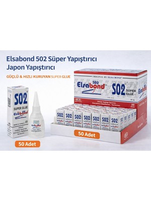 SHC4200 Elsabond 502 Süper Yapıştırıcı Japon Yapıştırıcı 20G Güçlü Hızlı Kuruyan Super Glue 50 Adet