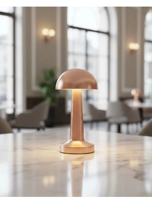 MidasTech Şarjlı LED Masa Lambası 3 Kademe Dokunmatik Bronz Modern Tasarım Midiastech