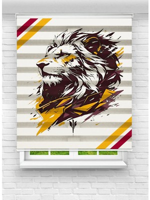 Enzo Home Aslan Desenli Baskılı Zebra Stor Perde – Modern Dekoratif Zebra Perde