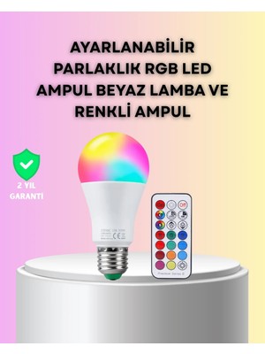 Kumanda Destekli Çok Renkli Akıllı LED Ampul Midastech