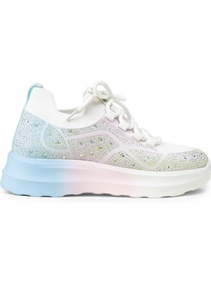 Deery Kadın Beyaz Taş Detaylı Sneaker Ayakkabı - K0516ZBYZC01