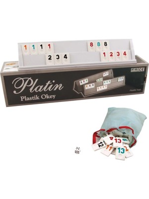 Epilons Mey Ithalat® 1010211 Platin Plastik Okey Takımı -Starokey