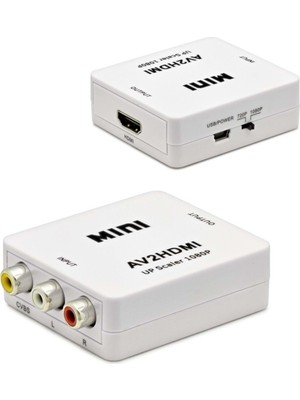 Store Mania Ieg™ Av Dişi To HDMI Dişi Görüntü Dönüştürücü 1080P Full Hd - Beyaz HDX1282