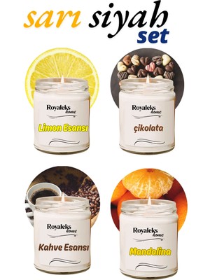 MidasTech 4 Adet Doğal Özel Seri Kokulu Dekoratif Kavanoz Mum 4X210 cc - Sıcak Set - Ryl Nemere