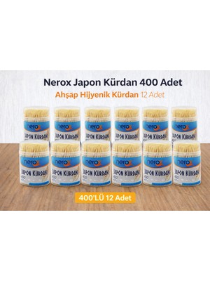 SHC4200 Nerox Japon Kürdan 400 Adet Ahşap Hijyenik Kürdan 12 Adet