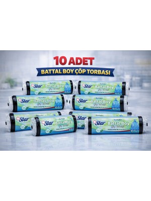 LTG Nova Standart Büyük Boy Atık Poşeti 65X80 cm 10 Adet Dayanıklı Sızdırmaz Atık Torbası 10 Adet
