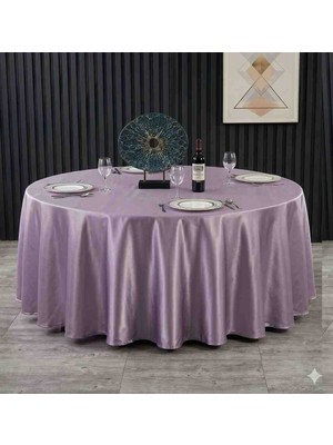 Ayzen Home Yuvarlak Masa Için Saten Masa Örtüsü 190 x 190 cm