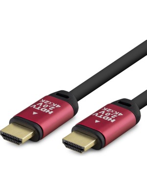 Store Mania Ieg™ HDMI 2.0 Kablo 4K UHD Od 8.0 mm 25 M - Siyah Kırmızı HDX2040