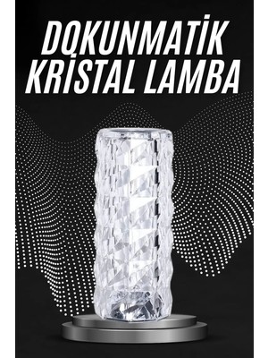 Kristal Lamba Masa Lambası Şarjlı Masa Lambası Dokunmatik Sensör USB Şarjlı Midastech