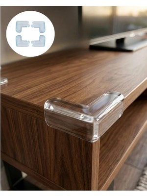 SHC4200 Mobilya Köşe Koruyucu 4 Lü Set Şeffaf Masa Kenarı Koruma Aparatı