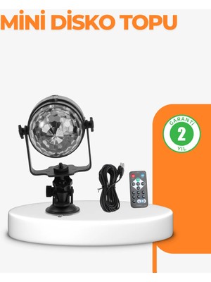 3 Renk 7 Mod Döner Disko Topu Işık Midastech