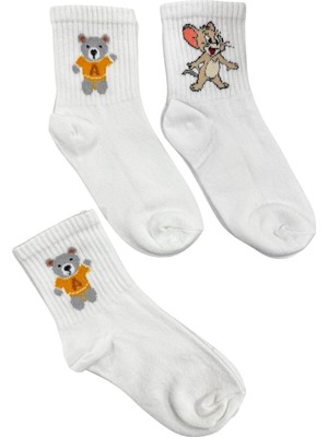 CNS Concept Jerry ve Ayıcık Üçlü Çocuk Çorap 24-29 Numara