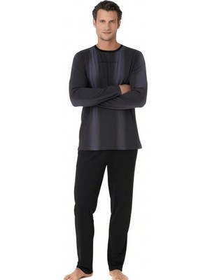 Pierre Cardin Pıerre Cardın Erkek Yeni Sezon Uzun Kollu Pamuk Pijama Takımı CH.PC.6.105.C0-SİYAH-L