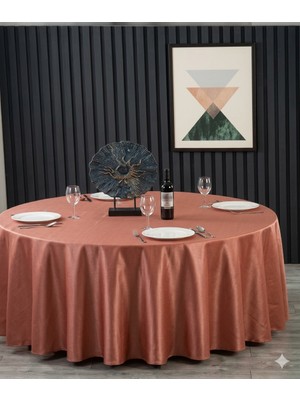 Ayzen Home Yuvarlak Masa Için Saten Masa Örtüsü 190 x 190 cm