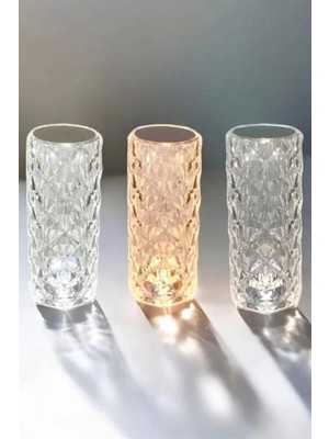 Gece Lambası Kristal Lamba Dokunmatik Şarjlı Hediyelik Midastech