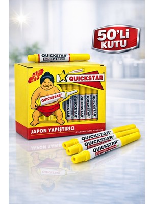 Epilons Quickstar Japon Yapıştırıcı 3g Süper Glue Siyanoakrilat Hızlı Yapıştırıcı 50 Adet