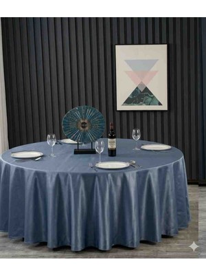 Ayzen Home Yuvarlak Masa Için Saten Masa Örtüsü 190 x 190 cm