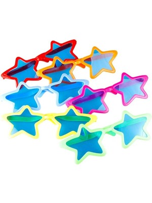 SHC4200 Büyük Yıldız Parti Gözlüğü Karışık Renk 12 Adet