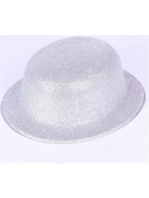 SHC4200 Mey Ithalat® Gümüş Renk Yuvarlak Simli Plastik Parti Şapkası