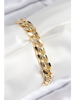 SHC4200 Mey Ithalat® Vip Pirinç Zirkon Taşlı Klasik Zincir Model Gold Renk Kadın Bileklik