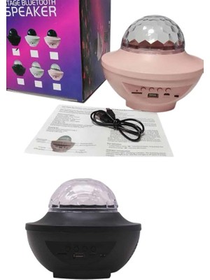 MidasTech Dönen Işıklı Disko Topu Projektör Müzik Çalarlı Disco Speaker Midiastech