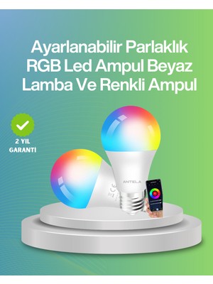 MidasTech 9 Watt Beyaz Işık ve Renk Ayarlı Akıllı LED Ampul Midiastech
