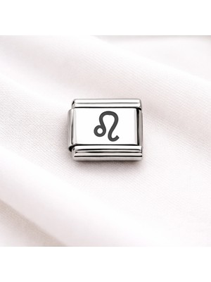 LTG Nova Çelik Nomination Charm Aslan Burcu | Paslanmaz Çelik Bileklik Charmı | Burç Temalı Takı