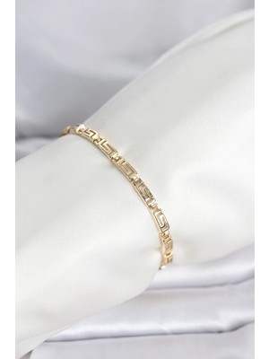 SHC4200 Mey Ithalat® cm 14K Gold Renk Geometrik Model Kadın Bileklik