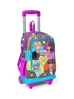 SHC4200 Coral High Işıklı Tekerlekli Anime Çekçek Çanta Kız Çocuk Gri Modern Tasarım