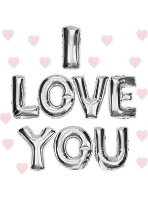 SHC4200 Mey Ithalat® I Love You Folyo Balon Gümüş Renk 35 cm