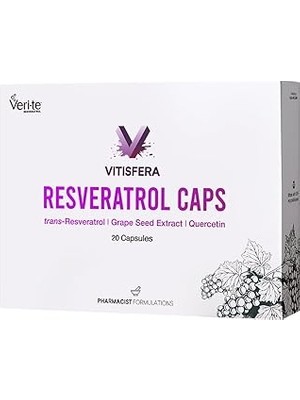SHC4200 Vitisfera Resveratrol Caps – 200 Trans Resveratrol (Veri-Te®), Üzüm Çekirdeği Ekstresi, Querceti