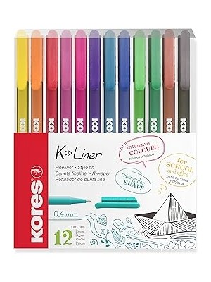 SHC4200 Kores FL28112 Fineliner-Set, 0,4 Mm, 12 Renk