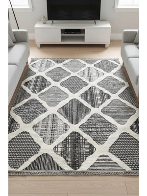 Has 1950 Zerafet 192202 Gri - Göz Alıcı Elmas Motifli Gri Halı