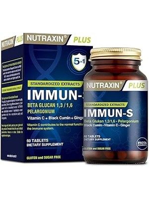 SHC4200 Nutraxin Immun-S 1,3-1,6 Beta-Glukan 60 Tablet Edici Gıda