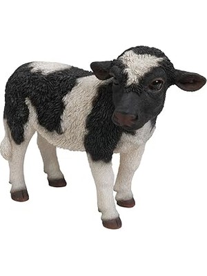 SHC4200 Hi-Line Hediye Ltd. Ayakta Inek Bahçe Heykeli, Siyah/beyaz, Small