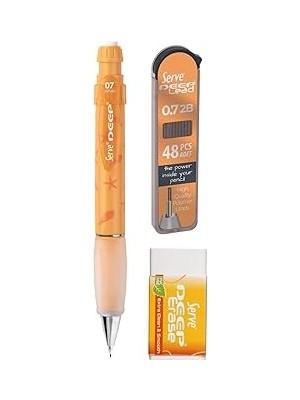 SHC4200 Serve Doğa Desenli Deep Kalem, Deep Silgi Deep Min, 0.7 Mm, Hardal Sarısı