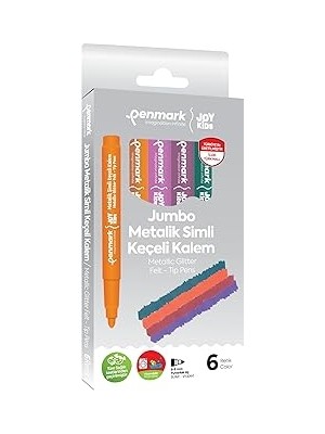 SHC4200 Penmark Süper Yıkanabilir Metalik Simli Keçeli Kalem 6'lı
