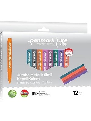 SHC4200 Penmark Süper Yikanabilir Metalik Simli Keçeli Kalem 12'li